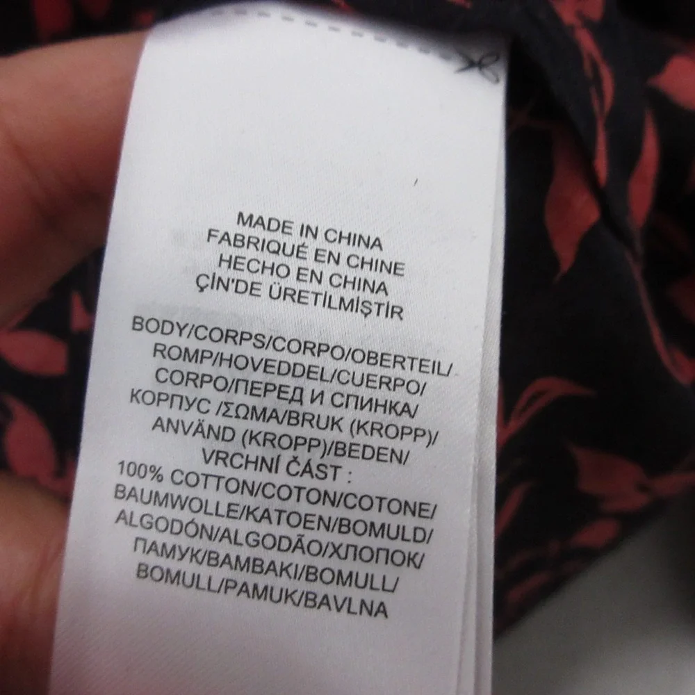 Lauren Ralph Lauren LRL Top XL Red Black Floral Button Up Career Office Timeless - Picture 5 of 9